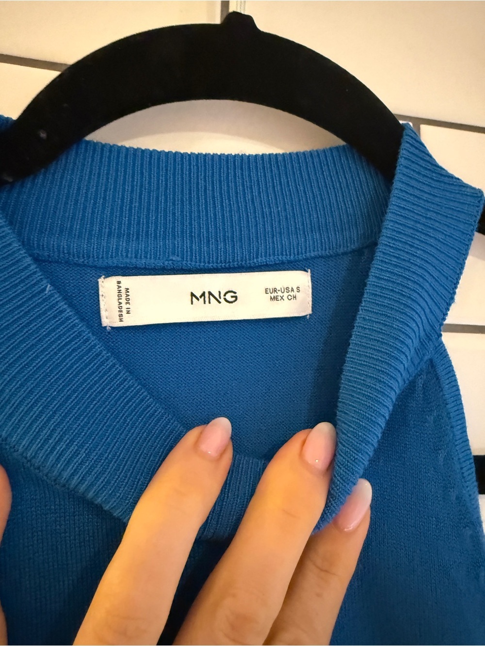 Mango Royal Blue High-Neck Ribbed Tank - Picture 5 of 7